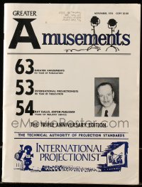 4d750 GREATER AMUSEMENTS magazine Nov 1976 triple anniversary edition, International Projectionist