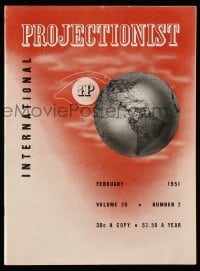 4d756 INTERNATIONAL PROJECTIONIST magazine February 1951 filled with great images & information!