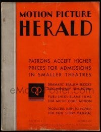 4d394 MOTION PICTURE HERALD exhibitor magazine October 9, 1937 Heidi, Awful Truth, Double Wedding!