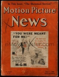 4d398 MOTION PICTURE NEWS exhibitor magazine June 1, 1929 great 4pg color ad for On With The Show!