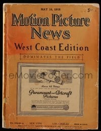 4d399 MOTION PICTURE NEWS exhibitor magazine May 18, 1918 Mabel Normand, Charlie Chaplin & more!