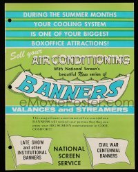 4d207 NATIONAL SCREEN SERVICE BANNERS VALANCES & STREAMERS catalog '60 selling air conditioning!