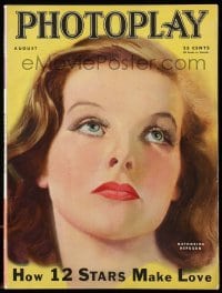 4d810 PHOTOPLAY magazine August 1933 wonderful art of Katharine Hepburn by Earl Christy!