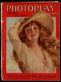 4d826 PHOTOPLAY magazine October 1918 great cover art of Marguerite Clayton by Haskell Coffin!
