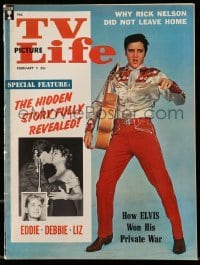 4d877 TV LIFE magazine February 1959 how Elvis Presley won his private war, Eddie, Debbie & Liz!