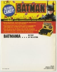 4d139 BATMAN 9x11 promo sheet '89 Michael Keaton, for delicious Topps Batman Head Candy!