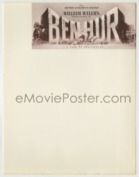 4d237 BEN-HUR 9x11 letterhead '61 William Wyler classic epic, 24-sheet image!