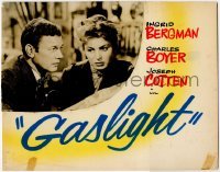 4d109 GASLIGHT homemade lobby card '44 great c/u of Ingrid Bergman & Joseph Cotten!