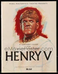 4d151 HENRY V 9x11 study guide + 17x21 poster '89 great image of star & director Kenneth Branagh!