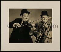 4d049 LAUREL & HARDY 8x10 REPRO in 11x13 mat '72 Ollie pokes Stan's eye with violin bow!