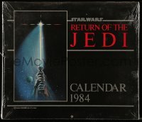 4d191 RETURN OF THE JEDI 11x12 wall calendar '83 hands holding lightsaber by Tim Reamer on cover!