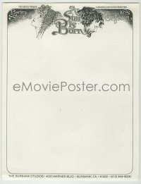 4d239 STAR IS BORN 9x11 letterhead '77 Jim Pearsall art of Barbra Streisand & Kris Kristofferson!