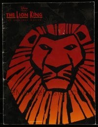 4d656 LION KING stage play souvenir program book '97 Broadway musical from the Disney cartoon!