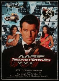 4d717 TOMORROW NEVER DIES world premiere English souvenir program book '97 Brosnan as James Bond!