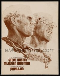 4d309 PAPILLON screening program '73 art of prisoners Steve McQueen & Dustin Hoffman by Tom Jung!