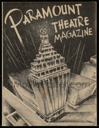 4d311 PARAMOUNT THEATRE program September 1, 1937 great deco cover art of the theater!