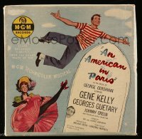 4d211 AMERICAN IN PARIS set of 4 45RPM soundtrack record '51 Gene Kelly & with sexy Leslie Caron!