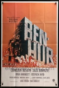 4d143 BEN-HUR 27x40 REPRO poster '90s William Wyler classic religious epic, chariot art!