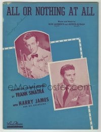 4d275 FRANK SINATRA sheet music '40 young portrait with Harry James, All or Nothing at All!