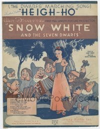 4d292 SNOW WHITE & THE SEVEN DWARFS sheet music '37 Disney animated fantasy classic, Heigh-Ho!