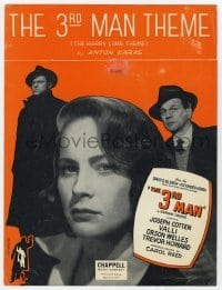 4d296 THIRD MAN sheet music '49 Orson Welles, Cotten & Valli classic noir, The Harry Lime Theme!