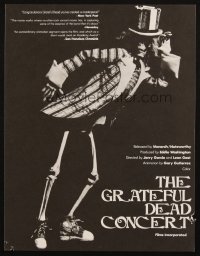 4d328 GRATEFUL DEAD MOVIE trade ad '77 Jerry Garcia in concert, wonderful skeleton image!