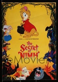 4d449 SECRET OF NIMH set of 3 9x12 English & U.S. promo brochures '82 from the Don Bluth cartoon!