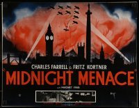4d417 BOMBS OVER LONDON English promo brochure '37 Midnight Menace, cool centerfold poster!