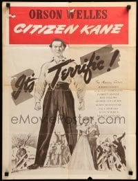 4d224 CITIZEN KANE 19x25 special R60s some called Orson Welles a hero, others called him a heel!