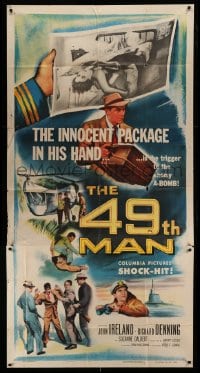 4f568 49th MAN 3sh '53 the innocent package is an enemy atomic bomb smuggled into the U.S.!
