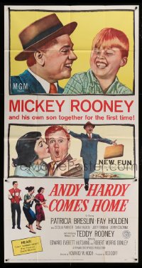 4f587 ANDY HARDY COMES HOME 3sh '58 Mickey Rooney & his son Teddy together for the first time!
