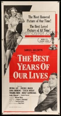 4f605 BEST YEARS OF OUR LIVES style A 3sh R54 Dana Andrews hugs Teresa Wright, sexy Virginia Mayo!
