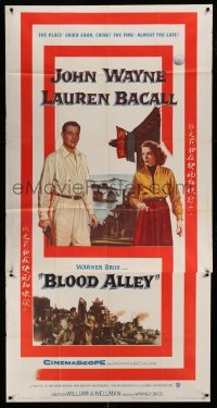 4f612 BLOOD ALLEY 3sh '55 John Wayne & Lauren Bacall in China, directed by William Wellman!