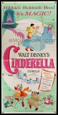 4f648 CINDERELLA 3sh R65 Walt Disney classic romantic musical cartoon, great fantasy art!