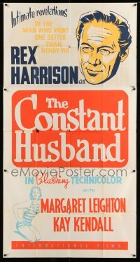 4f656 CONSTANT HUSBAND Canadian 3sh '55 different art of Rex Harrison & sexy Kay Kendall!