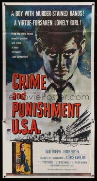 4f661 CRIME & PUNISHMENT U.S.A. 3sh '59 introducing George Hamilton, from the world-famed novel!