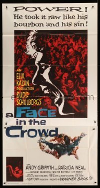 4f694 FACE IN THE CROWD 3sh '57 Andy Griffith took it raw like his bourbon & his sin, Kazan