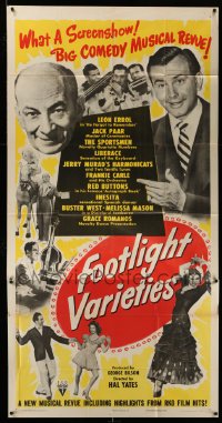 4f708 FOOTLIGHT VARIETIES 3sh '51 Leon Errol, Jack Paar, RKO comedy compilation!
