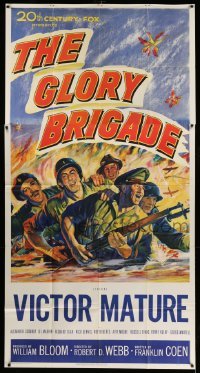 4f721 GLORY BRIGADE 3sh '53 cool artwork of Victor Mature & soldiers in Korean War!