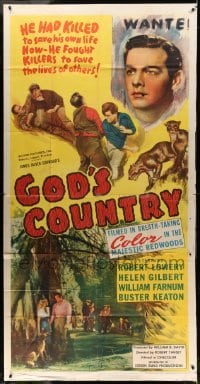 4f723 GOD'S COUNTRY 3sh '46 Robert Lowery killed to save his own life but is now wanted by the law!