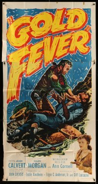 4f724 GOLD FEVER 3sh '52 John Calvert, Ralph Morgan, cool color art of cowboys fighting!