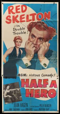 4f731 HALF A HERO 3sh '53 Red Skelton in double trouble with Jean Hagen & Polly Bergen!