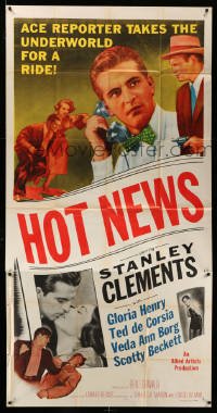 4f746 HOT NEWS 3sh '53 ace newspaper reporter Stanley Clements takes the underworld for a ride!