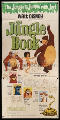 4f764 JUNGLE BOOK 3sh '67 Walt Disney cartoon classic, great image of Mowgli & friends!