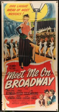 4f814 MEET ME ON BROADWAY 3sh '46 Marjorie Reynolds, 1,000 laughs ahead of most musicals!