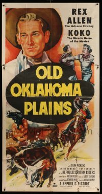 4f844 OLD OKLAHOMA PLAINS 3sh '52 Arizona Cowboy Rex Allen & Koko the Miracle Horse of the Movies!