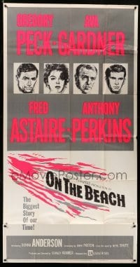 4f845 ON THE BEACH 3sh '59 art of Gregory Peck, Ava Gardner, Fred Astaire & Anthony Perkins!
