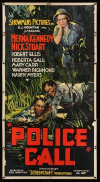 4f856 POLICE CALL 3sh '33 Nick Stuart, who looks like Bruce Hershenson, saves man in swamp!