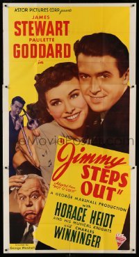 4f858 POT O' GOLD 3sh R46 romantic c/u of James Stewart & Paulette Goddard, Jimmy Steps Out!