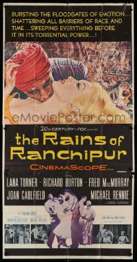 4f861 RAINS OF RANCHIPUR 3sh '55 Lana Turner, Richard Burton, rains couldn't wash their sin away!